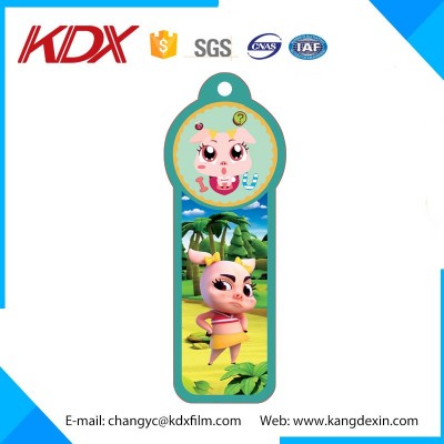 2016 New Design 3D Hologram Bookmark Cartoon Bookmark 3D Lenticular Printing OEM